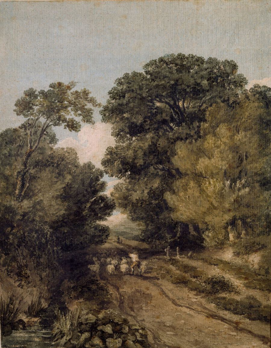 Woodland Path with Sheep — English Landscape, c.1780